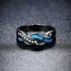 Chiara Black Gold Opal Ripple Ring - Image 3