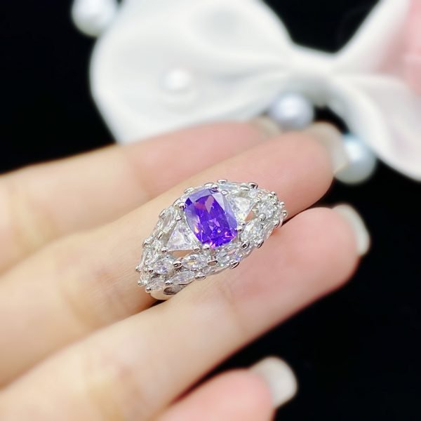 Jax Deep Purple Zircon Open Ring - Image 5