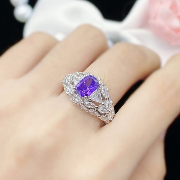 Jax Deep Purple Zircon Open Ring - Image 2