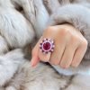 Zeppelin Amethyst Red Tourmaline Open Ring - Image 4