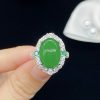 Ludovica Natural Ice Chalcedony Jasper Open Ring