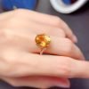 June Golden zircon simulation citrine temperament open ring - Image 3