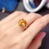 June Golden zircon simulation citrine temperament open ring - Image 4