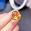 June Golden zircon simulation citrine temperament open ring