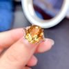 June Golden zircon simulation citrine temperament open ring - Image 2