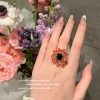 Adrienne Mexican Cosmos Gemstone Flower Ring - Image 3