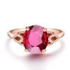 Adora 18K rose gold plated with pigeon blood red tourmaline open ring - Image 5