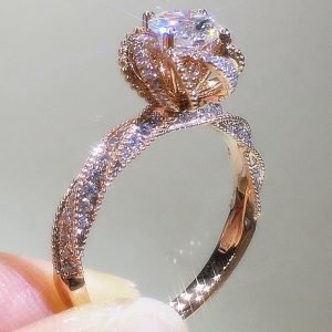 Minerva Fountain Hearts and Arrows Plated PT950 Open Ring - Rose Gold